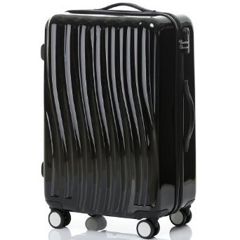 MD 摩登 弧形波浪貝殼紋純色萬向輪旅行拉桿箱 旅行箱包 26寸托運(yùn)箱 I007: 亞馬遜中國: 服飾箱包